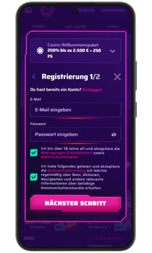 Die Registrierung ist der erste Schritt. Geben Sie Ihre Roby Casino