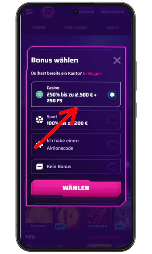 Wählen Sie den passenden Bonus Roby Casino